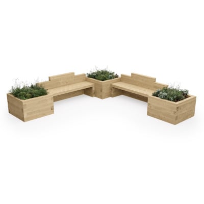 Double Planter Seat For Kids / 3.0 x 3.0 x 0.65m