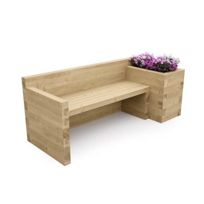 Single Planter Garden Bench / 2.025 x 0.75 x 0.75m