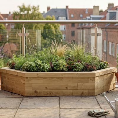 Corner Garden Raised Bed / 1.5 x 1.5 x 0.35m