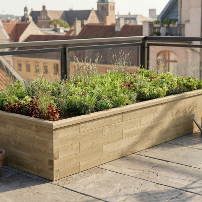 Large High Raised Bed / 3.75 x 1.5 x 0.55m