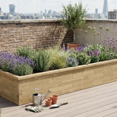 Large High Raised Bed / 3.75 x 1.5 x 0.55m