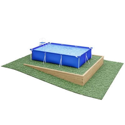 Above-Ground Swimming Pool Base for Slopes / 4.125 x 4.125 x 0.65m