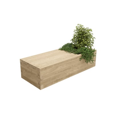 Contemporary Timber Planter Garden Bench / 1.875 x 0.75 x 0.45m