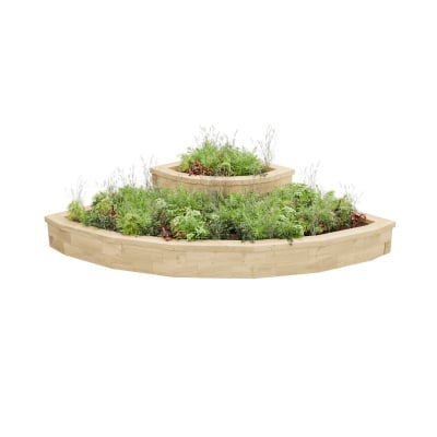 Cascading Curved Corner Raised Bed / 1.8 x 1.8 x 0.45m