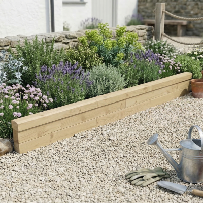 Wooden Garden Border Edging / 2.25 x 0.25m