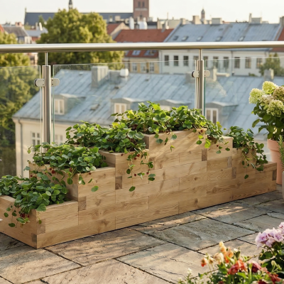 Strawberry Tower Planter / 3 x 0.75 x 0.65m