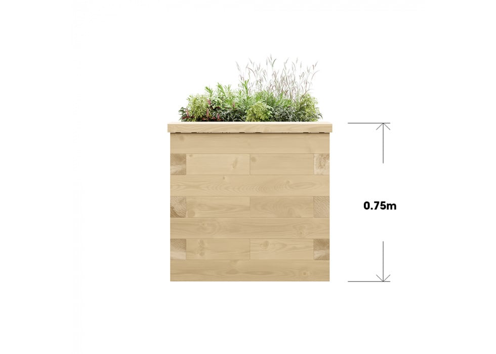 Large Wooden Cubic Garden Planter / 0.75 x 0.75 x 0.75m