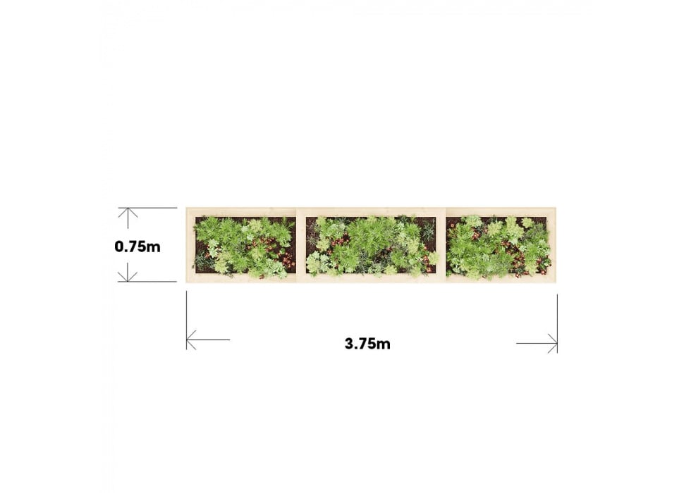 Long Stepped Planter / 3.75 x 0.75 x 0.45m