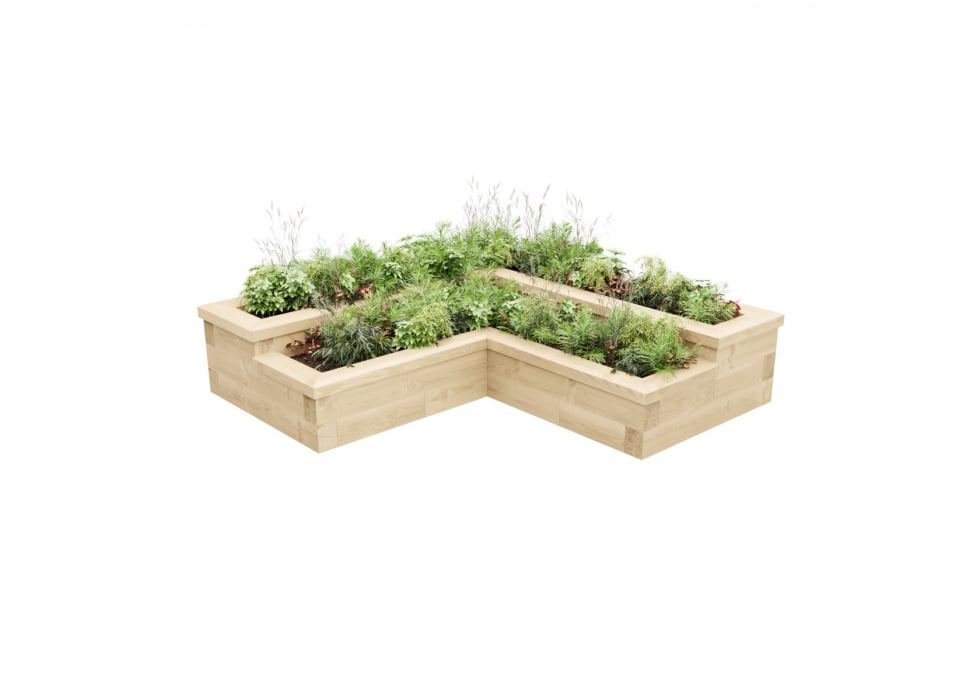 Corner Herb Garden Planter / 1.5 x 0.75 x 0.35m