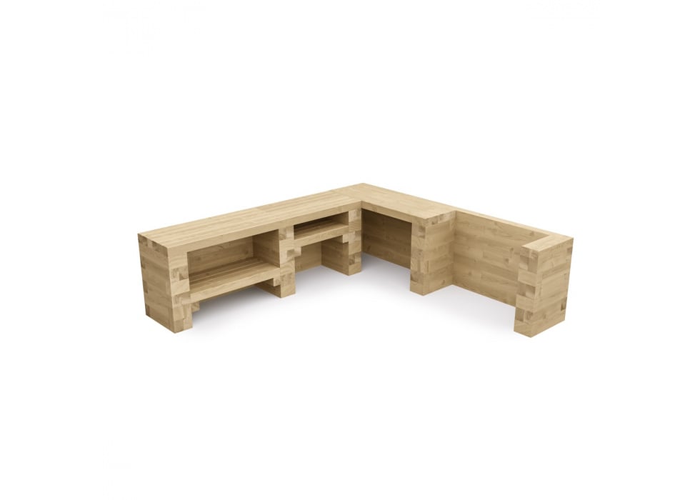 Wooden Outdoor Kitchen / 2.325 x 2.25 x 0.65m