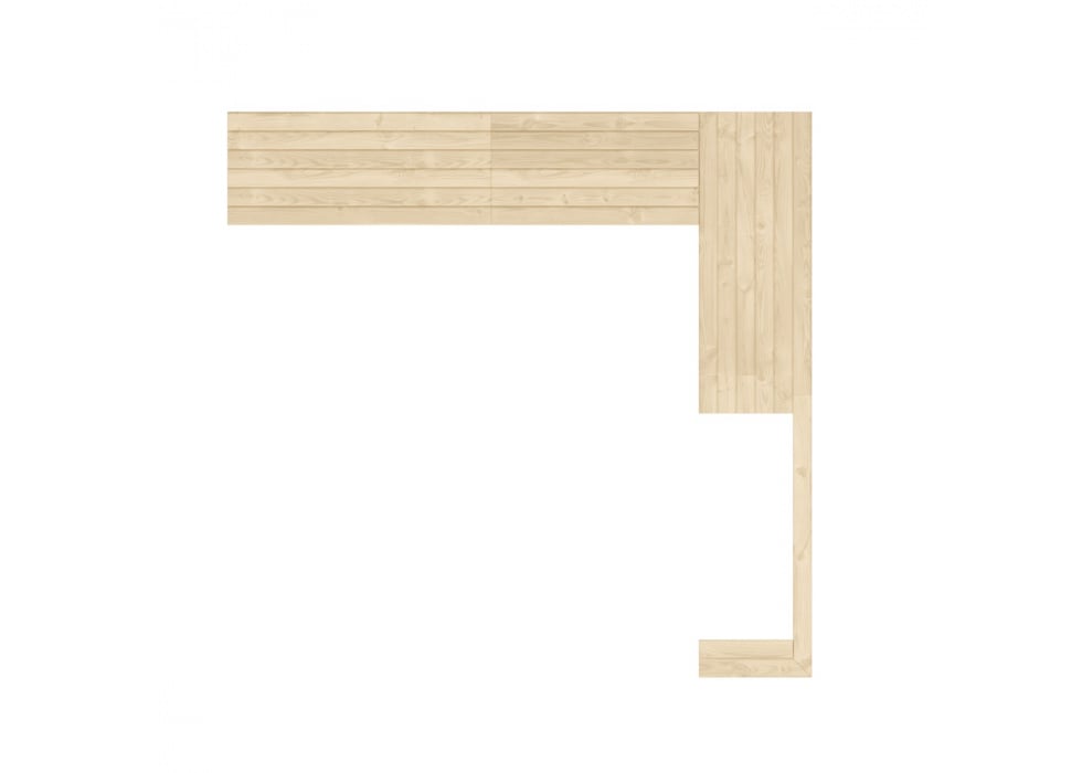 Wooden Outdoor Kitchen / 2.325 x 2.25 x 0.65m