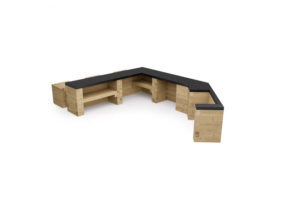 Modular Outdoor Kitchen / 2.25 x 2.078 x 1.478 x 0.60 m (without countertop)