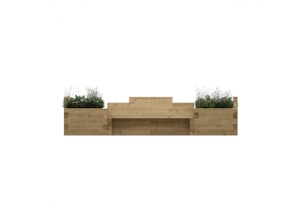 Arianna rectangular wooden planter on sale bench