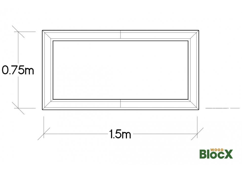 Railway Sleeper Style Raised Flower Bed / 1.5 x 0.75 x 0.45m