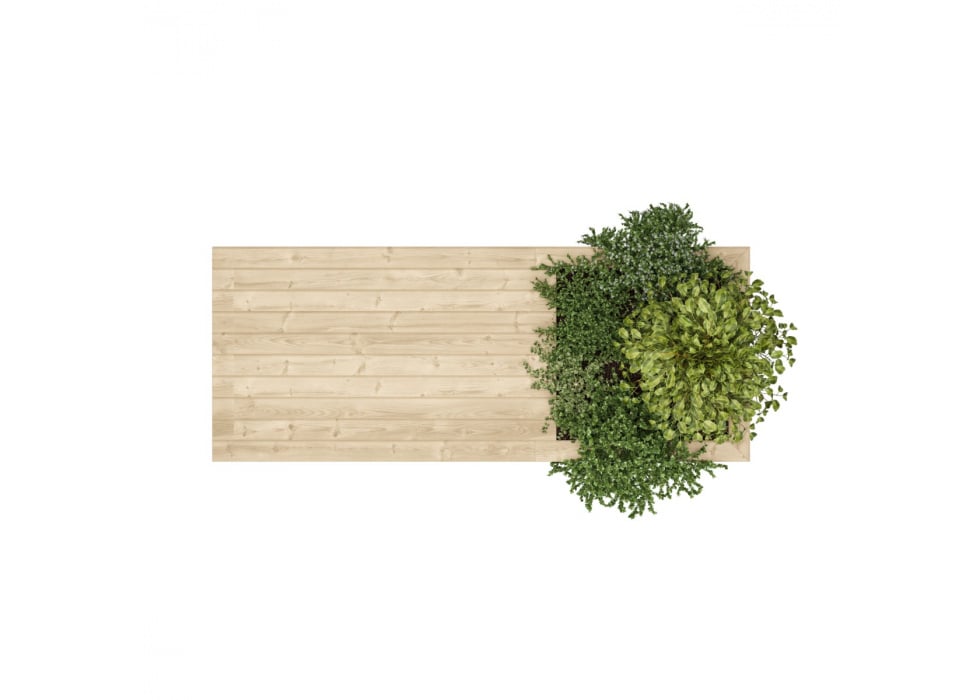 Contemporary Timber Planter Garden Bench / 1.875 x 0.75 x 0.45m