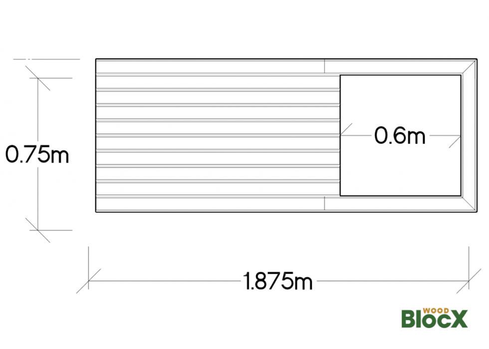 Contemporary Timber Planter Garden Bench / 1.875 x 0.75 x 0.45m