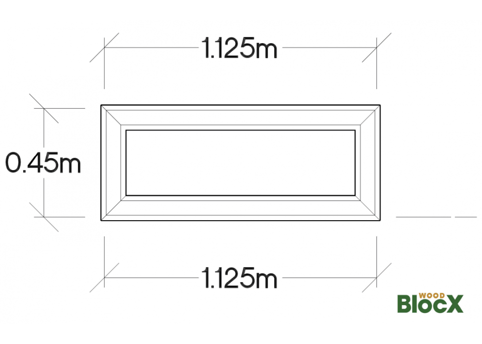 Wooden Slender Garden Planter / 1.125 x 0.45 x 0.45m