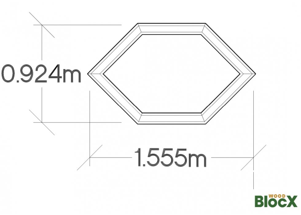 Hexagonal Garden Planter / 1.55 x 0.924 x 0.45m