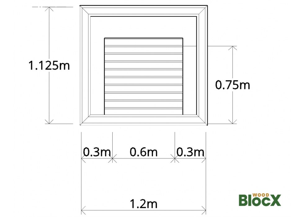 Robotic Lawn Mower House with Planter / 1.2 x 1.125 x 0.85 m