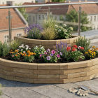 Cascading Curved Corner Raised Bed / 2.25 x 2.25 x 0.45m