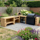 Wooden Outdoor Kitchen / 2.325 x 2.25 x 0.65m