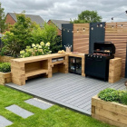 Wooden Outdoor Kitchen / 2.325 x 2.25 x 0.65m