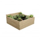 Large Raised Pond with Planter Corners / 1.875 x 1.875 x 0.65m