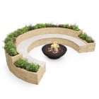 Circular Fire Pit Planter Bench / 4.18 x 3.21 x 0.75 m