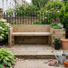 Single Planter Garden Bench / 2.025 x 0.75 x 0.75m