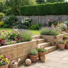 Wooden Garden Terracing / 3 x 0.75 x 0.55m