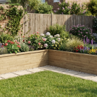 L-Shaped Raised Wooden Bed / 3.75 x 3.75 x 0.825 x 0.75m