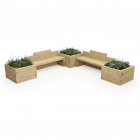 Double Planter Seat For Kids / 3.0 x 3.0 x 0.65m