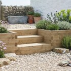 Wooden Garden Steps / 1.275 x 1.125 x 0.65m
