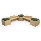 Double Planter Bench Seat / 3.0 x 3.0 x 0.75m