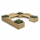 Triple Planter Bench Seat for Kids / 3.0 x 3.0 x 0.65m