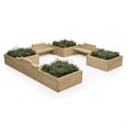 Extra Long Triple Planter Seat for Kids / 3.75 x 3.75 x 0.45m