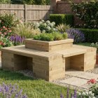 Four Sided Planter Seat with Central Bed / 1.5 x 1.5 x 0.45m