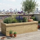 Railway Sleeper Style Raised Flower Bed / 1.5 x 0.75 x 0.45m