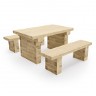 Table and Bench Set / 1.5 x 1.65 x 0.75 m