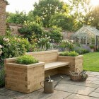 Long Planter Seat with Bookend Beds / 2.7 x 0.75 x 0.85m