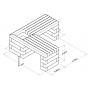 Buddy Bench / 1.2 x 1.2 x 0.45m