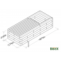 Contemporary Timber Planter Garden Bench / 1.875 x 0.75 x 0.45m