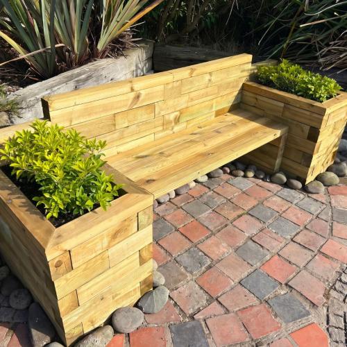 Norman's garden planter bench