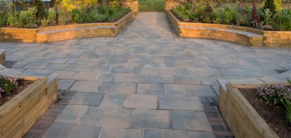 Paving options to pair with WoodBlocX by Primethorpe Paving