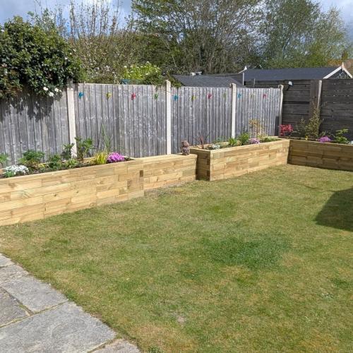 John's raised bed with seating