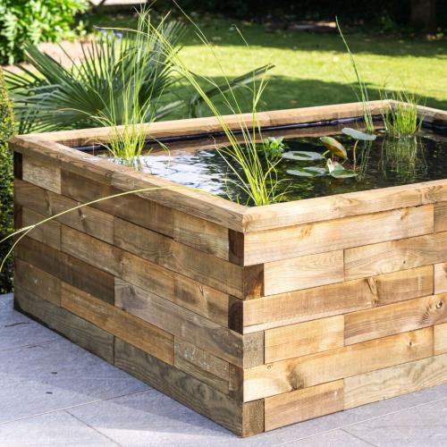Kevin's raised wooden garden pond