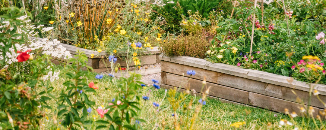 silver WoodBlocX raised beds