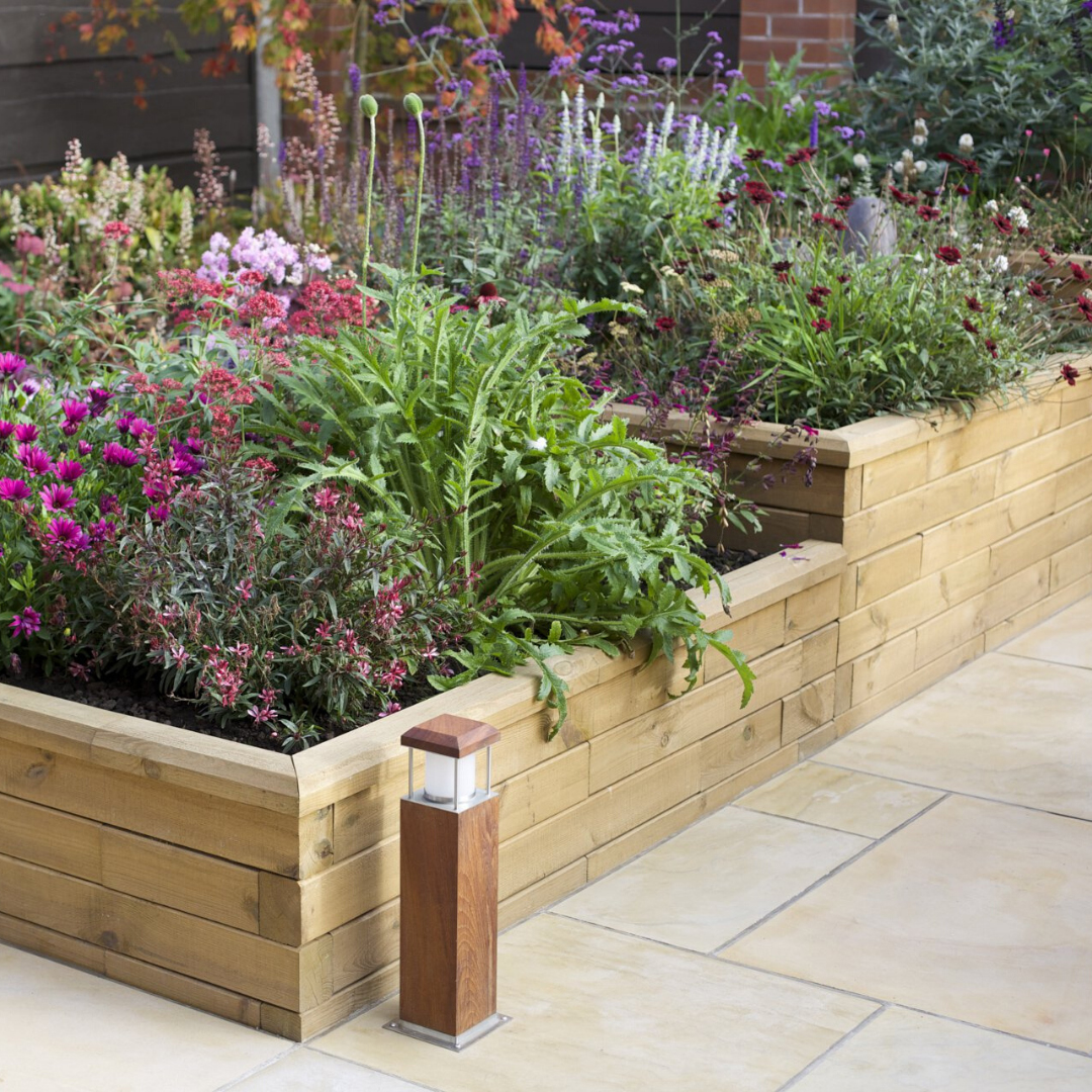 WoodBlocX stepped raised bed