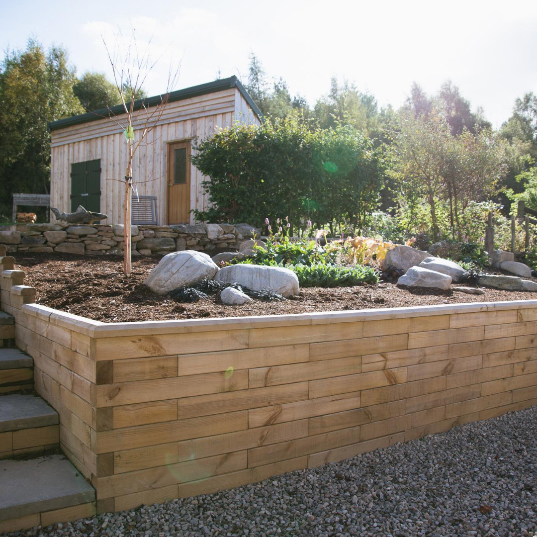 Garden design ideas - WoodBlocX retaining wall ideas