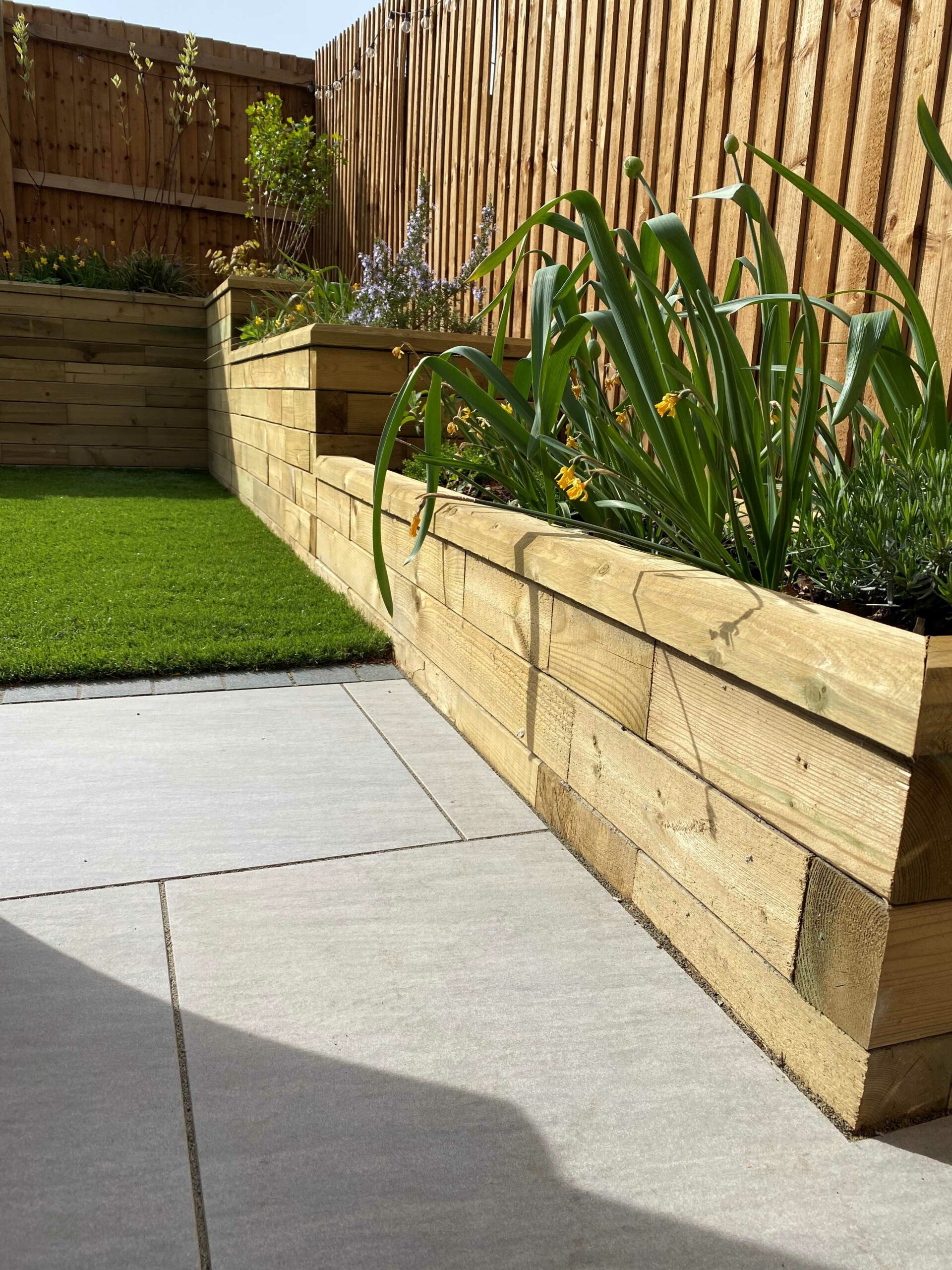 sloped garden design - new build